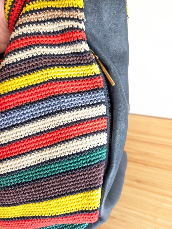 The Sak Multi Coloured Crochet And Baby Leather Purse - Picture 7 of 9